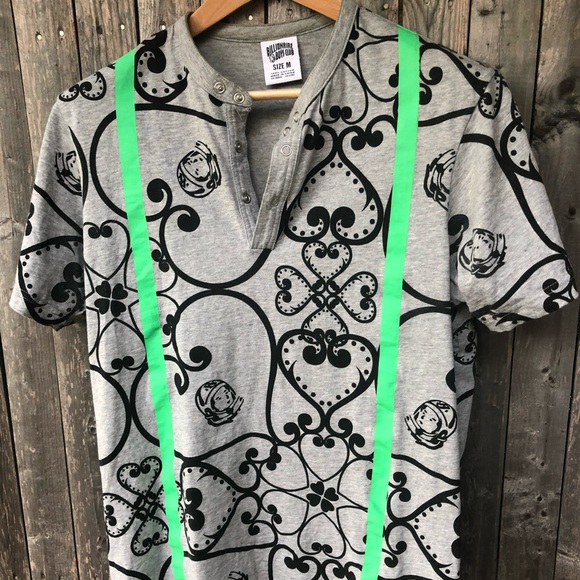 Billionaire Boys Club Hearts Iron Work motif Henley MED - Picture 4 of 12